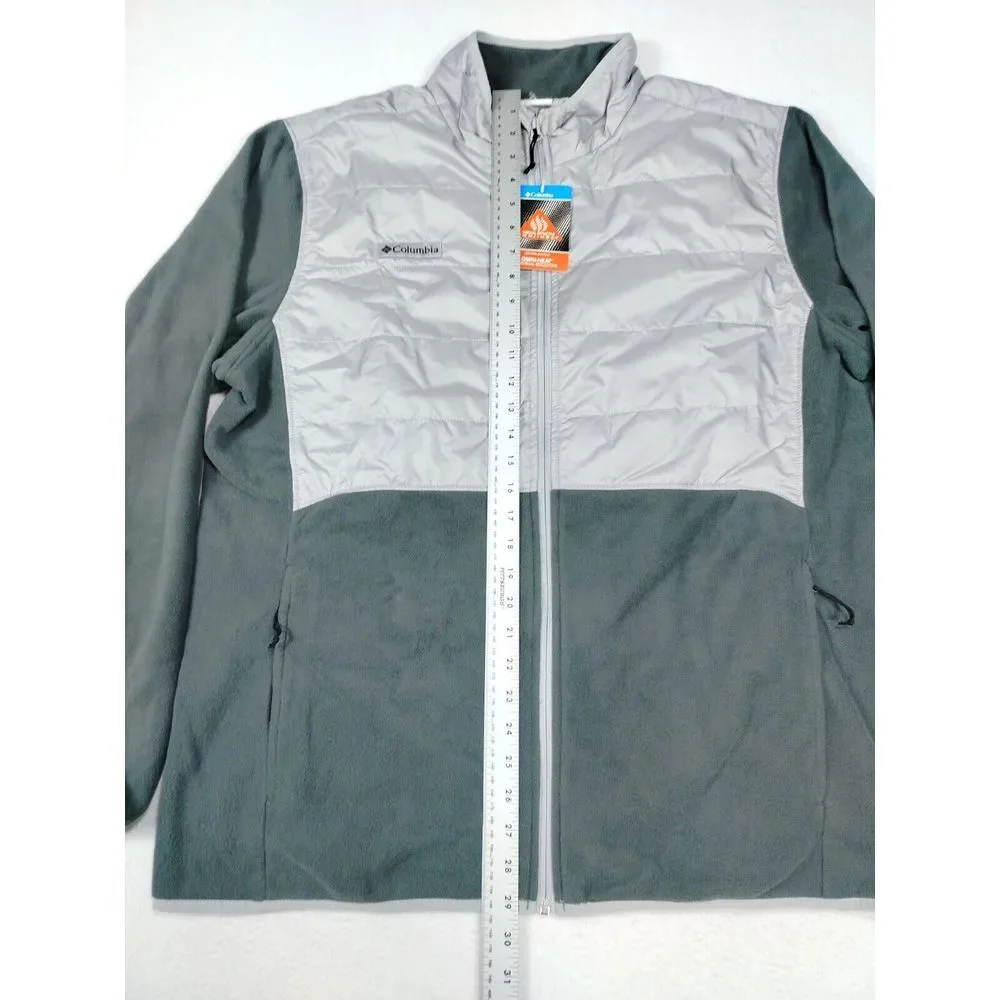 Columbia Fleece Men's XL Green Basin Butte Omni Heat Gorpcore Outdoors Hiking - Picture 12 of 16
